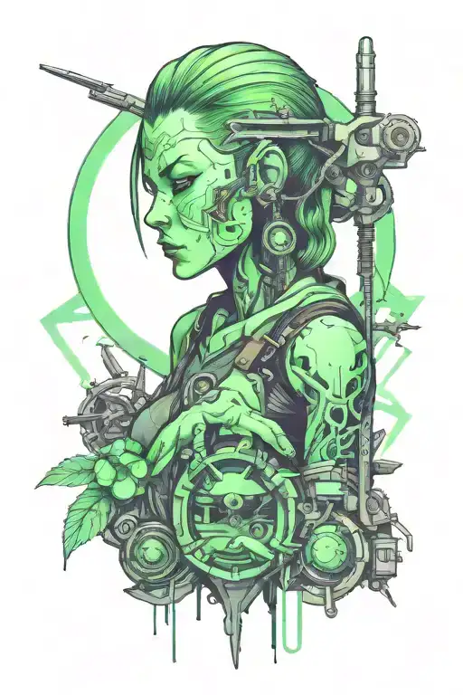 Cyberpunk And Soft Green