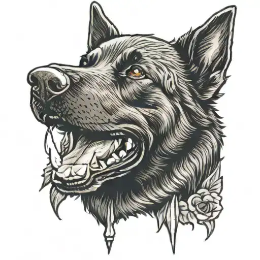 Short Haired Very Happy Black German Shepherd