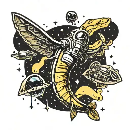 Banana Flying Into Space