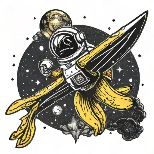 Banana Flying Into Space