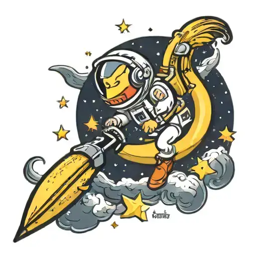Banana Flying Into Space
