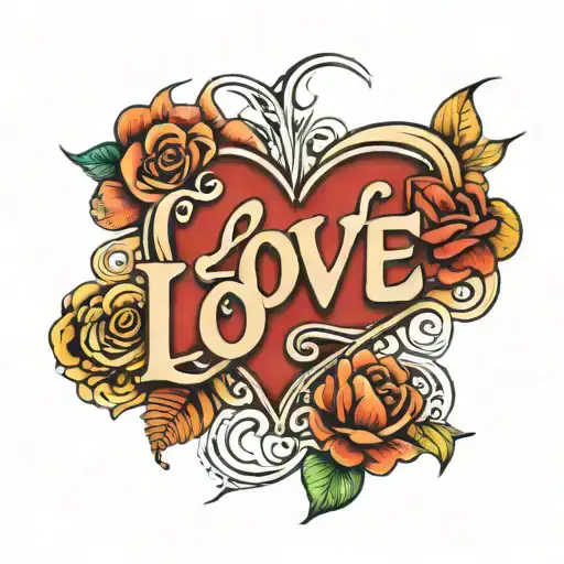 Family Word 'Love' Written