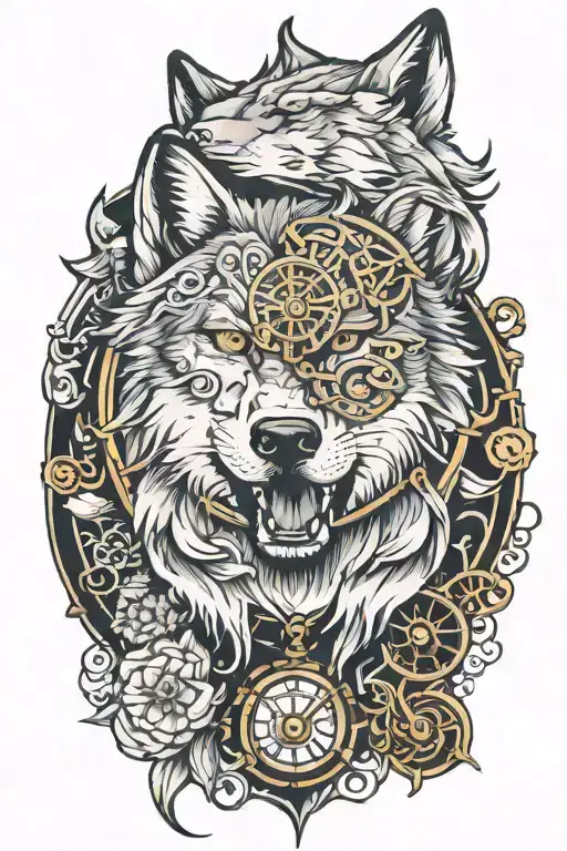 Wolf Head Stop Watch