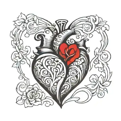 Initial Y And S Inside A Heart