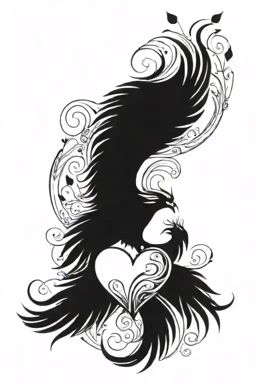 Heart Made Out Of Phoenix Feathers