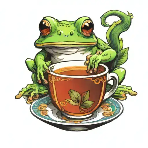 Frog Drinking Tea