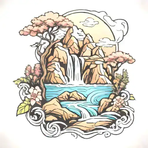 Trail Mountain Waterfall Sea Feminine