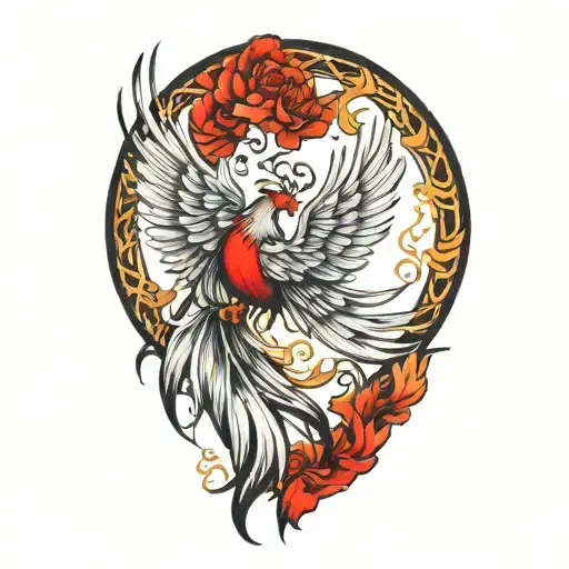 Heart Phoenix Feathers Falling