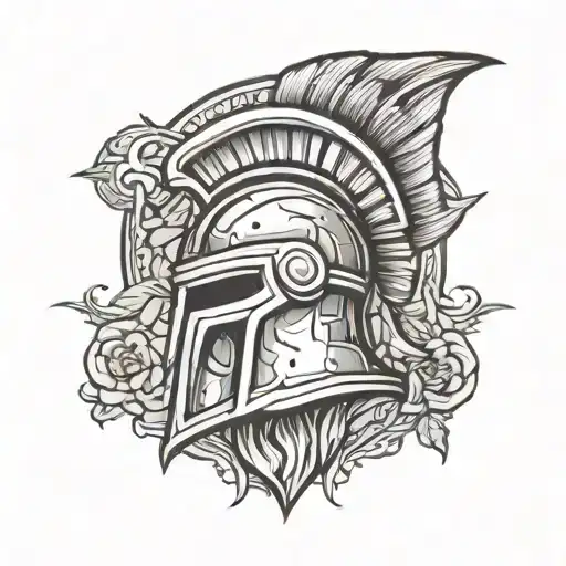 Spartan Helmet With Stone Back Ground