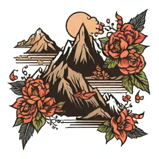 Mountain With Flowers