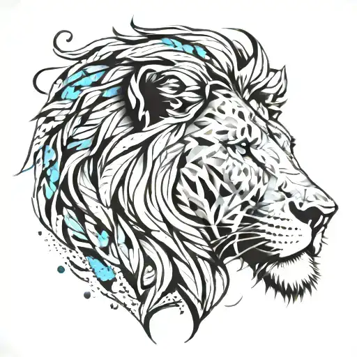 Abstract Lion On The Universe