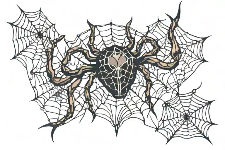 Spider Web And Heart