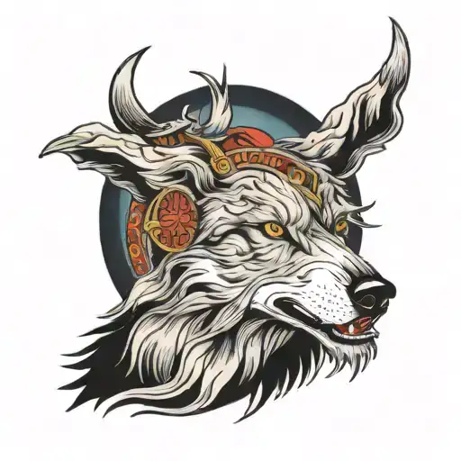 Wolf Encountering Jesus Christ In The Wildwrness