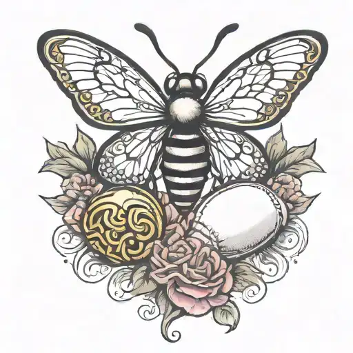 Boxing Gloves With Butterfly Wings And A Bee Stinger And Head