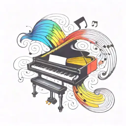 Piano Keys Only Forming A Rainbow Infinity Symbol