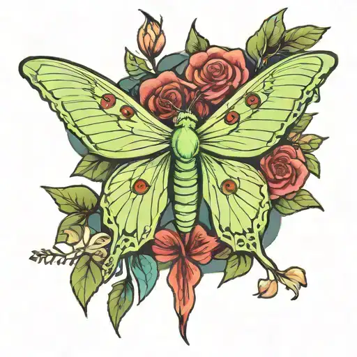 Luna Moth With Cross