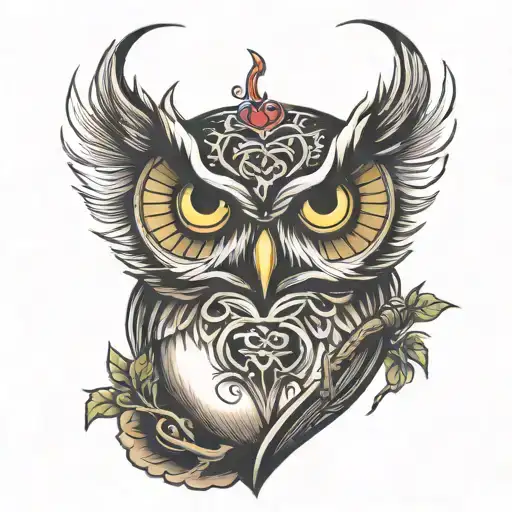 Owl Tallens Ripping Into Heart Shaped Locket