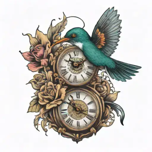 Hummingbird With Clock