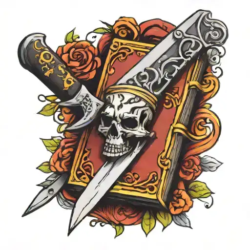 Book With A Knife Piercing