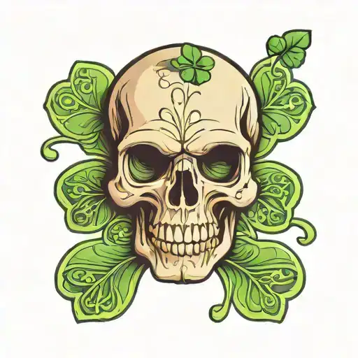 There Will Be Many Four Leaf Clover Images And Among Them One Skull Image With A Sly Smile