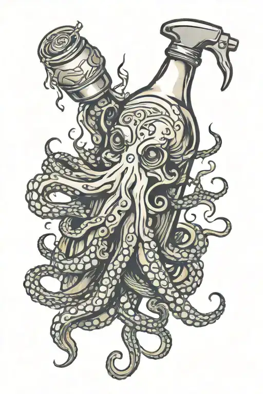 Octopus Squeezing Bottle Of Lightning