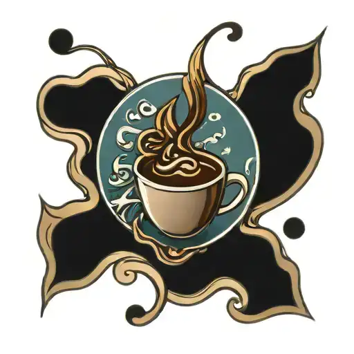 Coffee Bean And Beach Waves