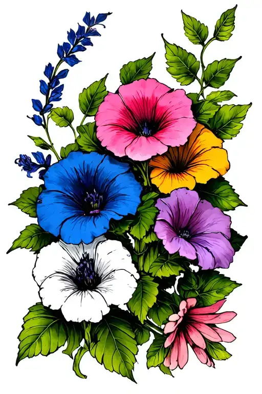 Morning Glory And Aster Vine