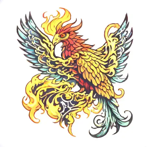 Phoenix Rising From Flames