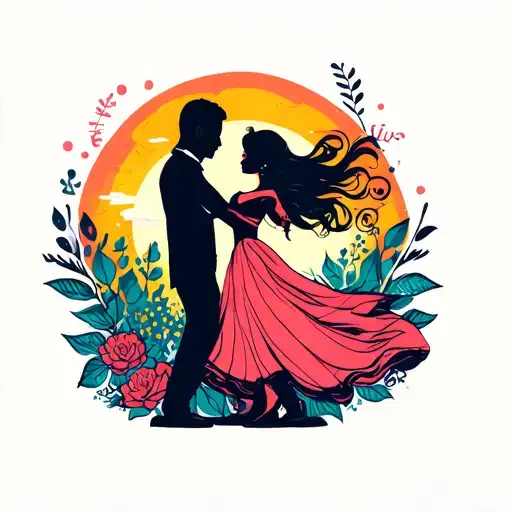 Dad Daughter Dancing Silhouette