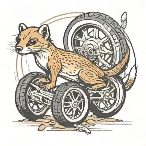 Weasel Run Over By Car Tire