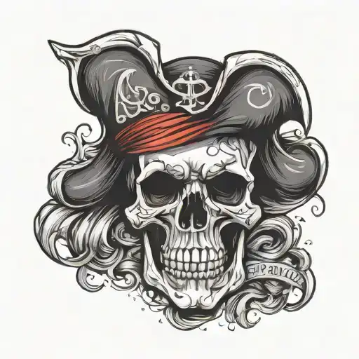 Pirate Skull With Sic Parvis Magna Writen Around
