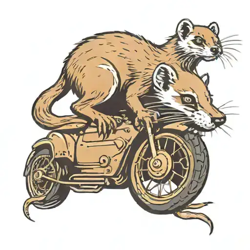 Roadkill Weasel Run Over By Car Tire