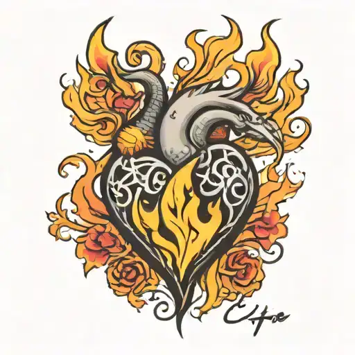 Heart Shape On Fire