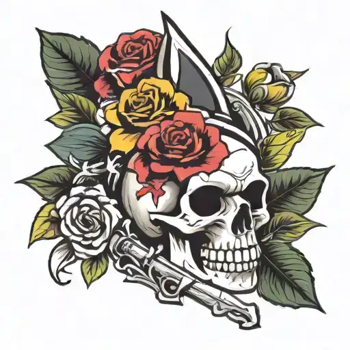 Skull Dagger Flowers