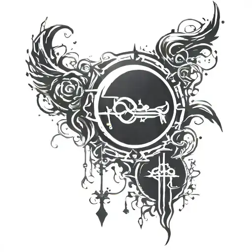 Nier Black Scrawl Tattoo Design