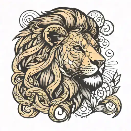 Lion Qui Tiens Un Parchemin Dans La Bouche