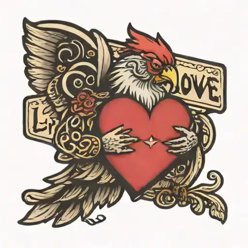 Cardnial Carrying A Note That Says Love Grammy