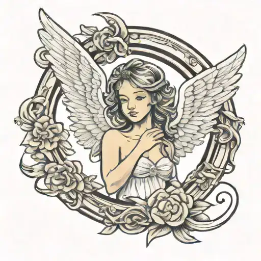 Granddaughter To Angels With Angel Wings And Halo Symbolizing
