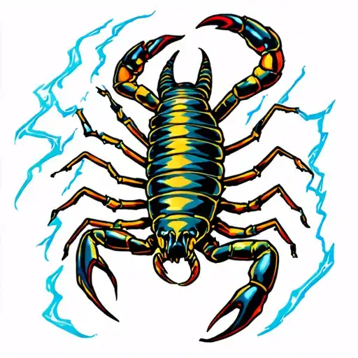 Scorpion With Lighting Storm
