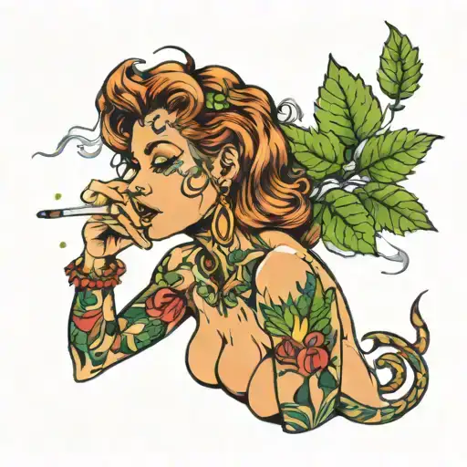 Female Leo Smoking Weed