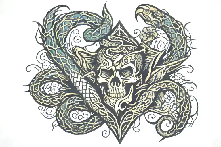 Trident With Snake Wrapped