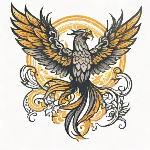 Modern Phoenix With Star Both Same Size