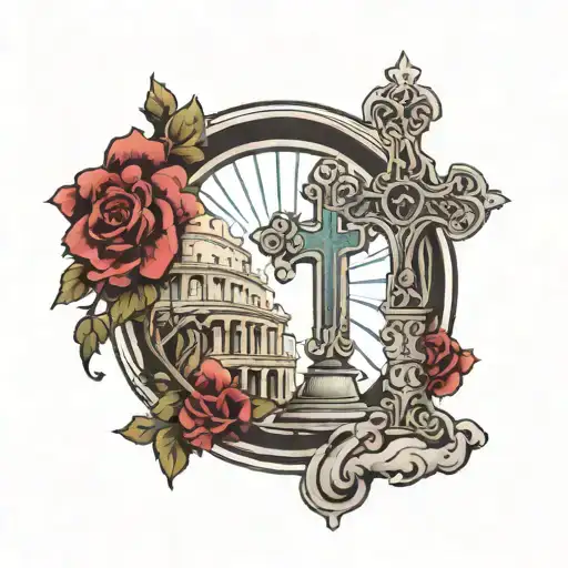 Coliseum Rom Christian Cross