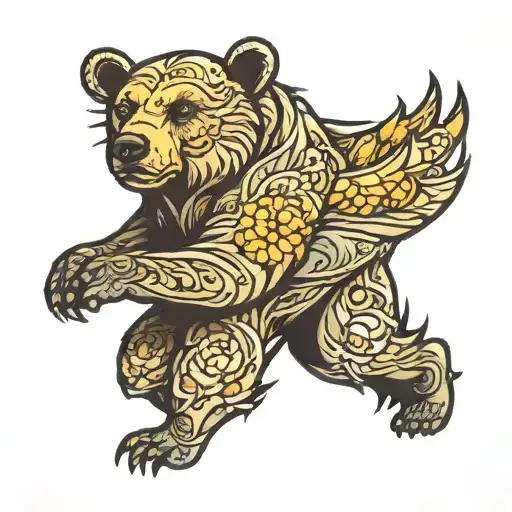 Sun And Bear Walking