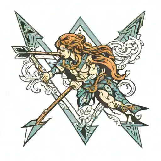 Aquarius With Arrow For Forearm
