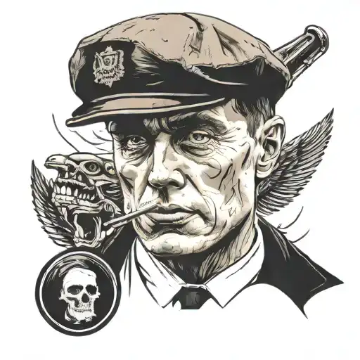 Tommy Shelby With A Skull Head