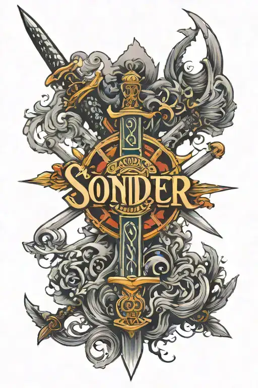 The Word Sonder With A Sword Through The Middle Of The Words
