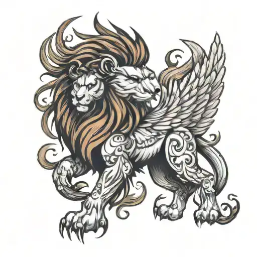Lion With Pheonix