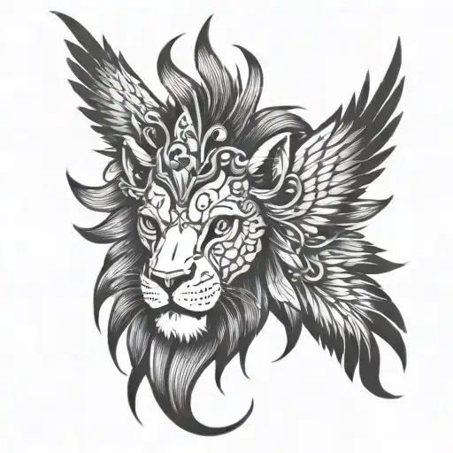 Lion With Pheonix