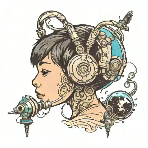 A Child Hangout Earphone And Wathing Earth On The Space